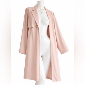 J. Jill Chablis Open Front Trench Coat Large NWT Soft Pink